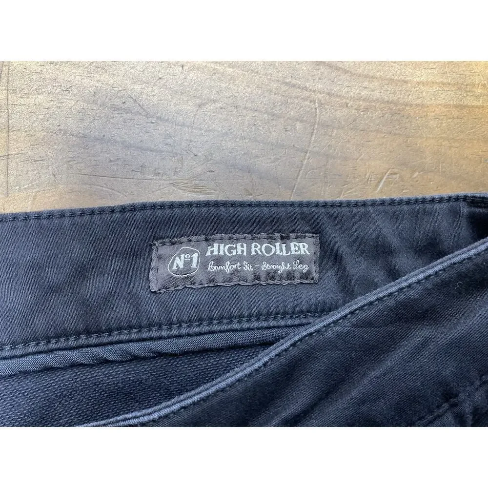 JACK OF SPADES Jeans Men's 36x30 Black High Roller Denim Straight Leg